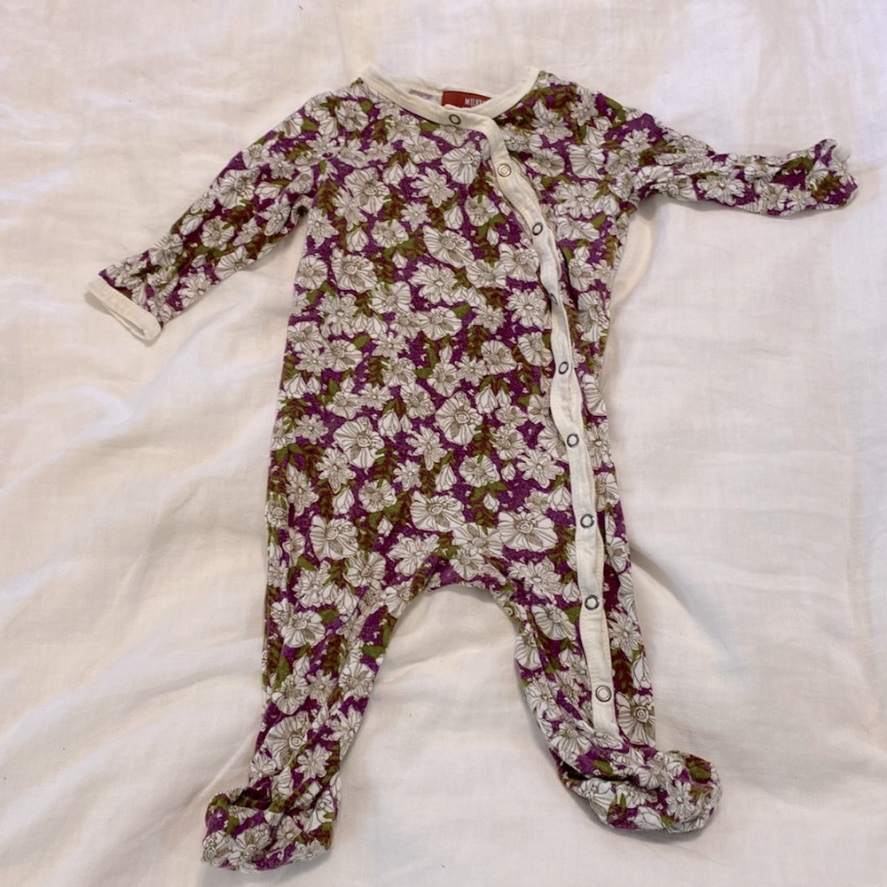 Milkbarn Floral Snap-Up Pajamas